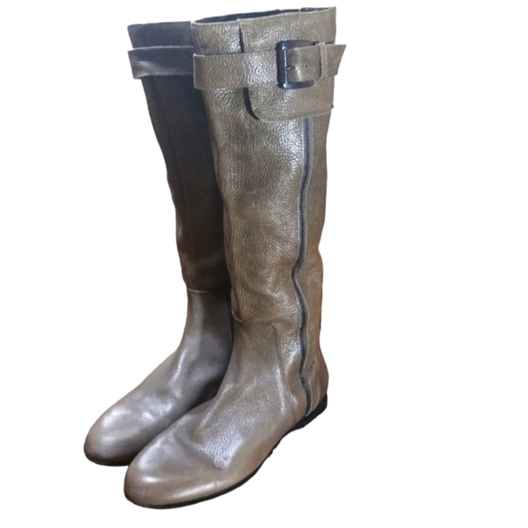 ENZO ANGIOLINI ZAYRA Tall Green Distressed Leather Riding Boots Women's size 7 M - Picture 11 of 11